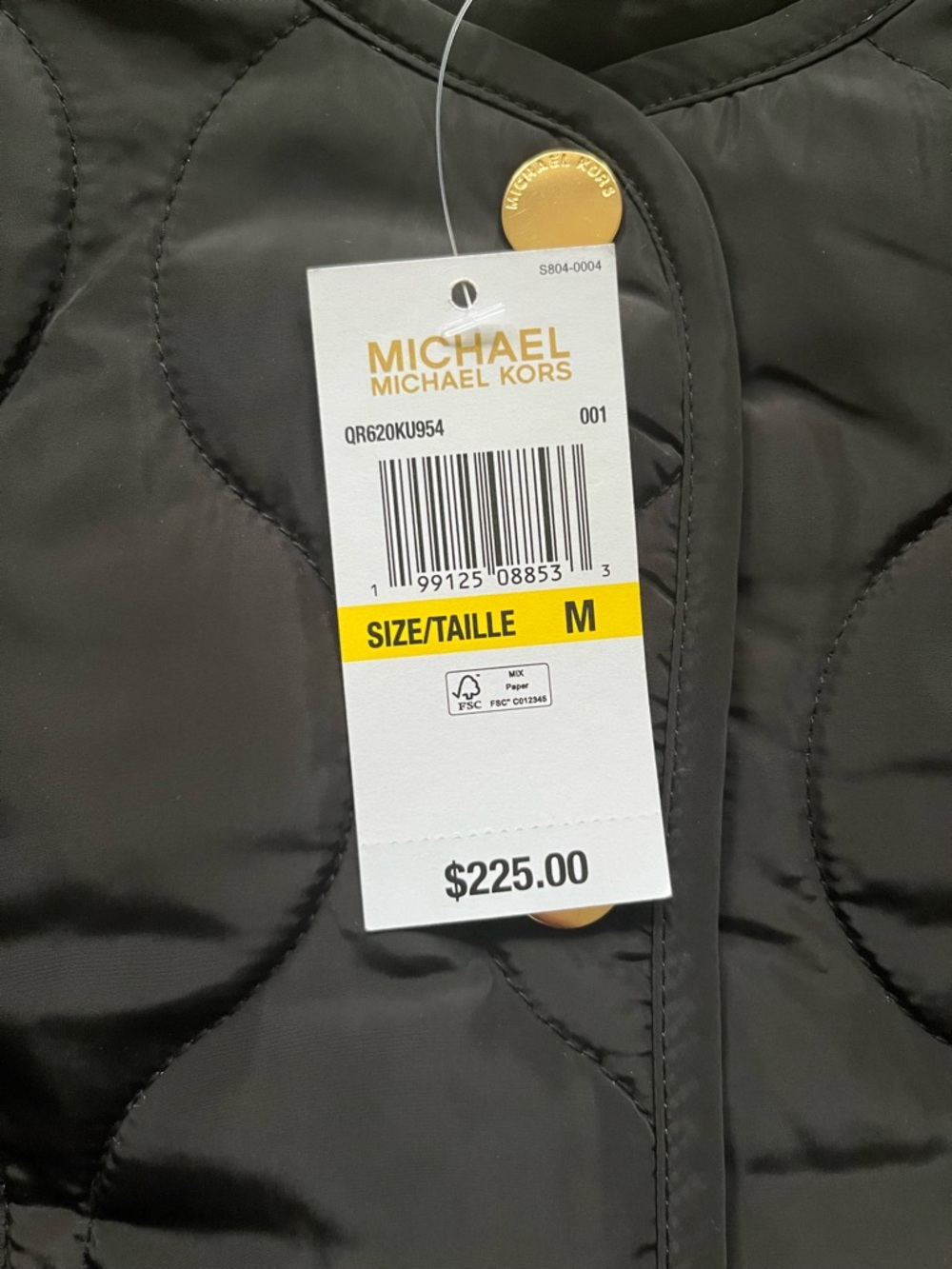 Michael Kors Black Quilted Snap-Front Vest - Picture 7 of 8